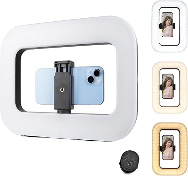 Ring Light for Phone with Video Rig, LED Video Light Kit, 8000mAh Battery, Bluetooth Remote, Adjustable Brightness and Color for Selfie, Phone Photography, TikTok, YouTube, Vlogging LED Pro