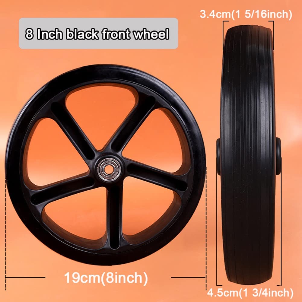 Ruedas de repuesto para silla de ruedas – Neumáticos sólidos no neumáticos, rodamientos de 8 mm, ideal para andador con ruedas, rendimiento duradero y fiable