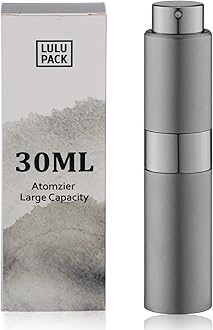 Perfume Atomizer Refillable Travel Bottle: Cologne Portable Sprayer for Men - Mini Spray Empty for Refill - 1oz Large Size Grey