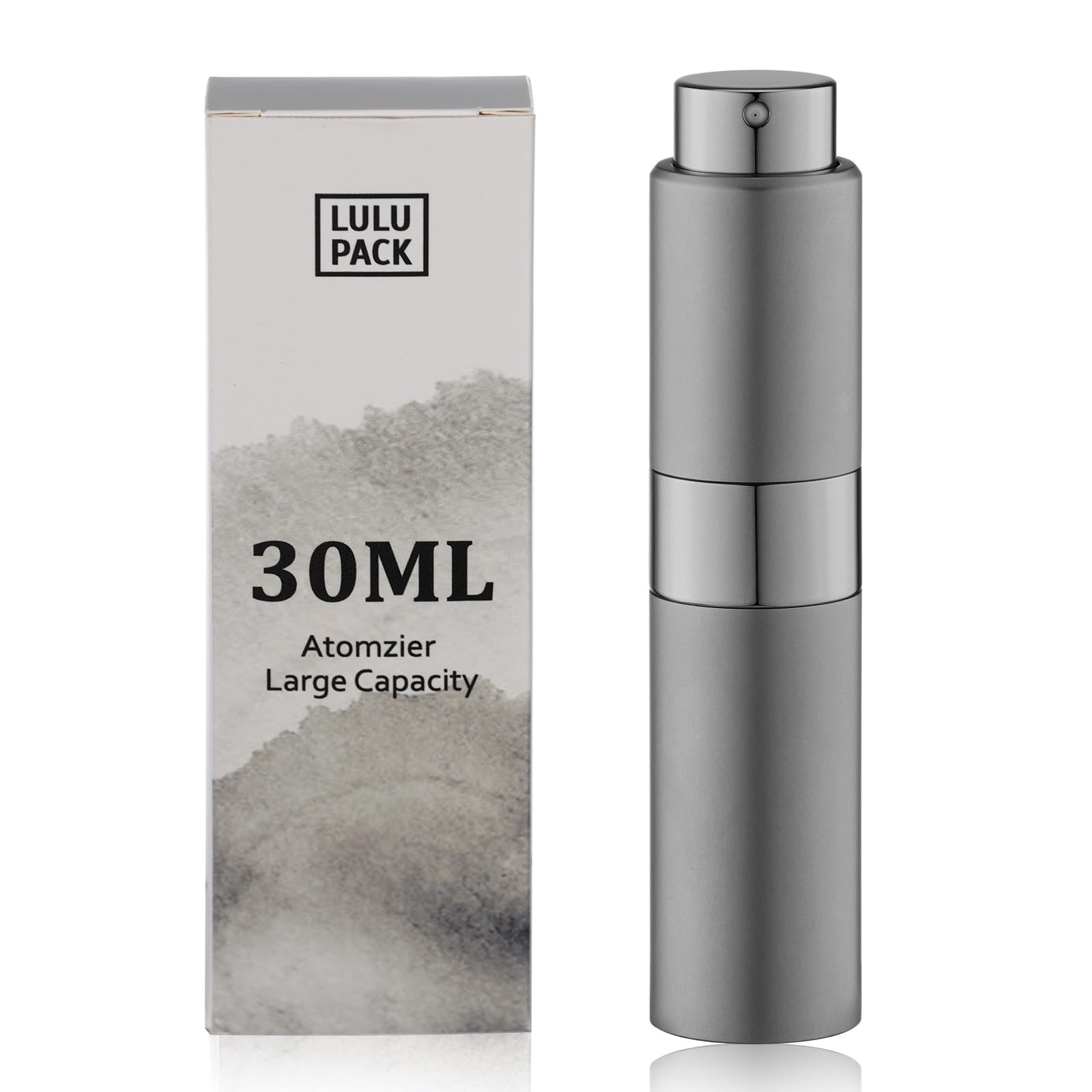 Perfume Atomizer Refillable Travel Bottle: Cologne Portable Sprayer for Men - Mini Spray Empty for Refill - 1oz Large Size Grey