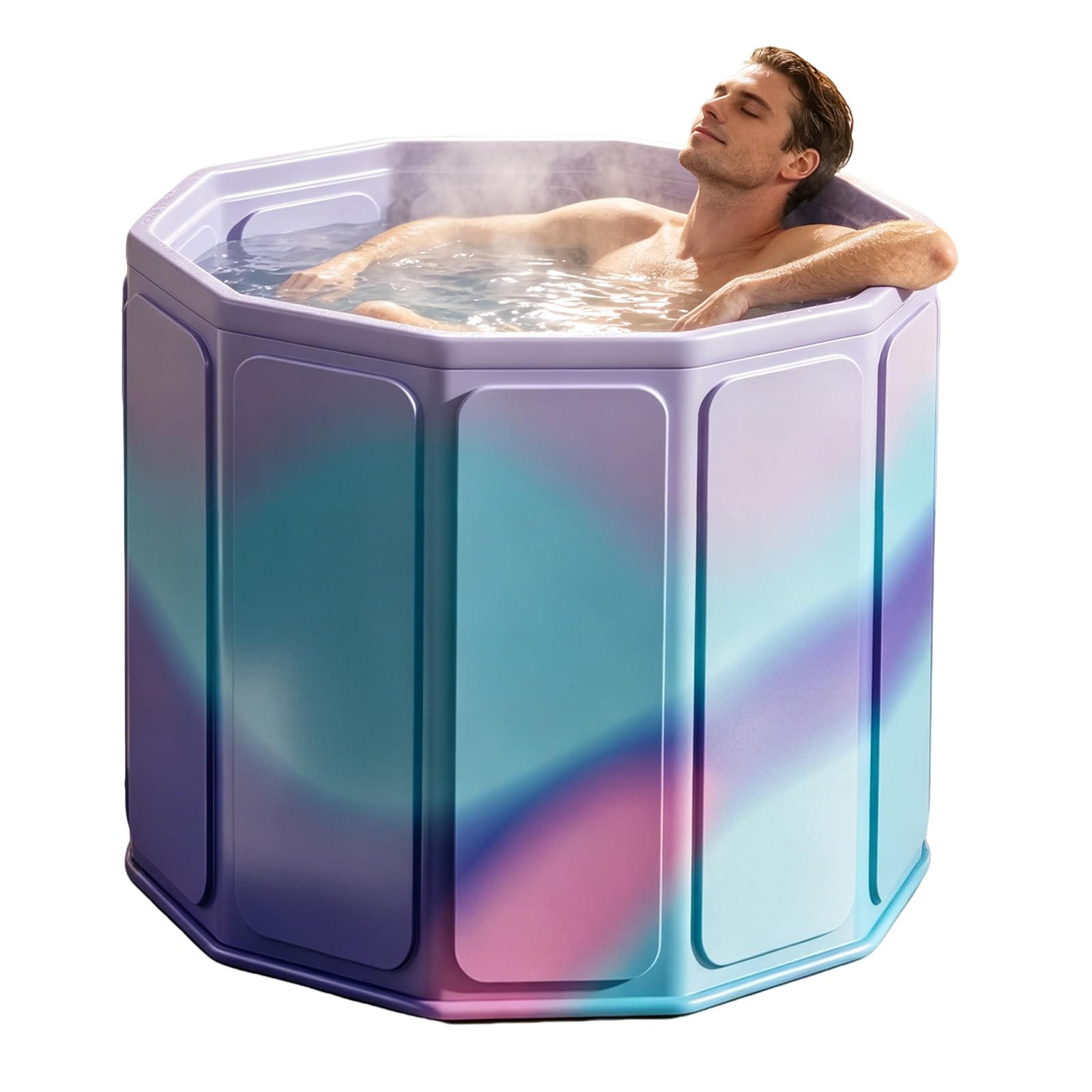 Vasca da bagno pieghevole per esterni, per bagno caldo, bagno ghiacciato, 80 x 70 cm | Vasca da bagno per esterni, portatile, pieghevole, antiscivolo, per doccia, spa, sauna