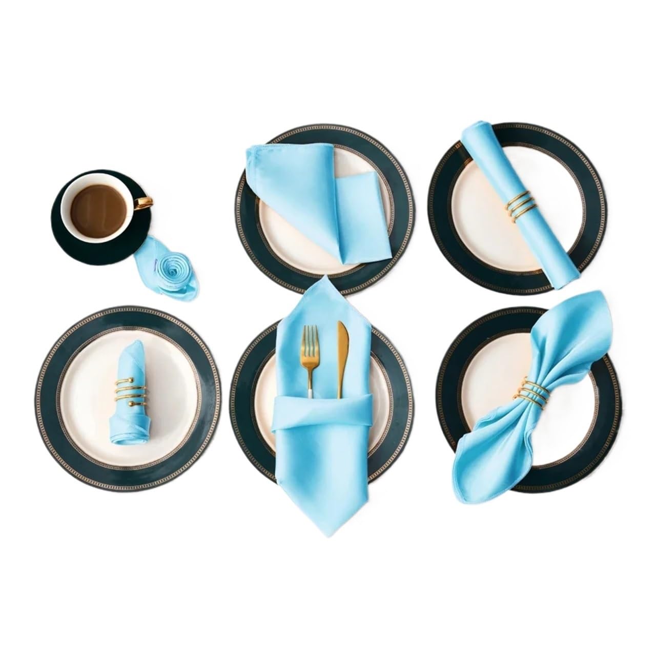 Napkins 12Pcs 30 * 30cm Square Satin Table Napkin Hotel Serving Napkins Washable Handkerchief Wedding Birthday Banquet Decoration(Color 19)