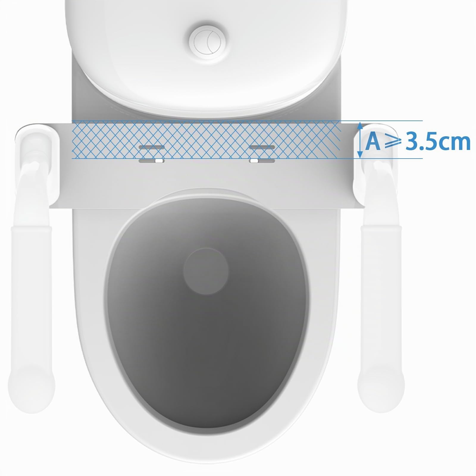 Maniglione WC Pieghevole - Supporto Sicurezza Fisso con Braccioli per Anziani & Disabili, Montaggio Istantaneo Senza Regolazione