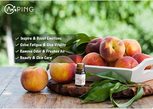 Miniatura 5 de Juego de aceites esenciales de vainilla, piña, melocotón, salvia clara, 4 x 0.3 fl oz de aceite vegetal orgánico 100% puro para difusor,