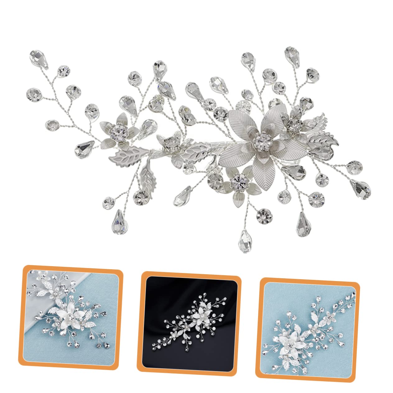 Healeved 5pièces Barrette De Mariage Pour Pince à Cheveux Fleurie Pour Mariée Mariée Ou Demoiselle Accessoire Élégant Et Pratique Pour Cheveux Épais Ou Fins