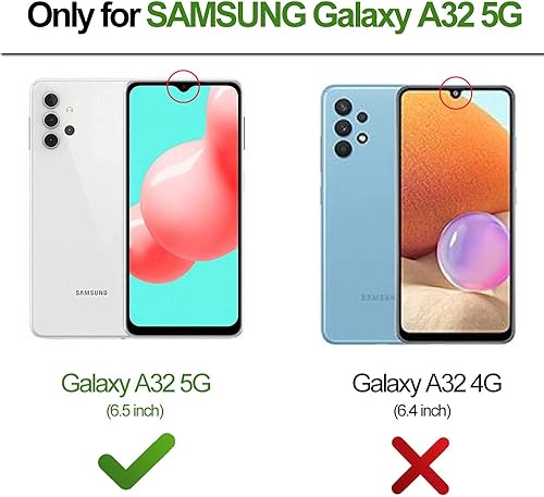 Miniatura 2 de B-wishy Para Samsung Galaxy A32 5G con soporte de anillo de soporte, remache para niñas y mujeres, cristal antigolpes, delgada, a prueba de golpes,