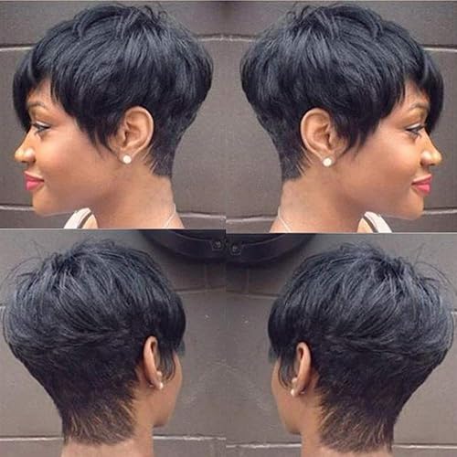 Divine Hair Short Black Haircuts Synthetic Short Hair Wigs for