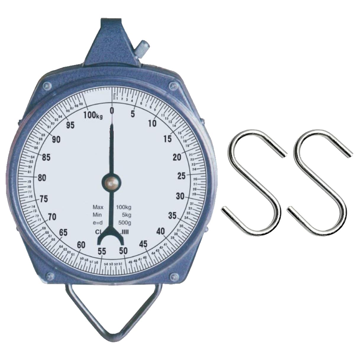 Funky Deal Manual 100 Kg Weighing Scale Machine Easy To Read Display | Kata 100Kgs Commercial Weight Scale, 100kg Capacity Scale, Analog, Mechanical Hanging Scale (Grey)