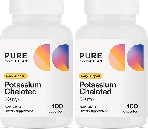 Miniatura 7 de PureFormulas Suplemento de potasio quelado 99 mg Fórmula de potasio puro altamente absorbible para energía, nervios, músculos, riñones, corazón y