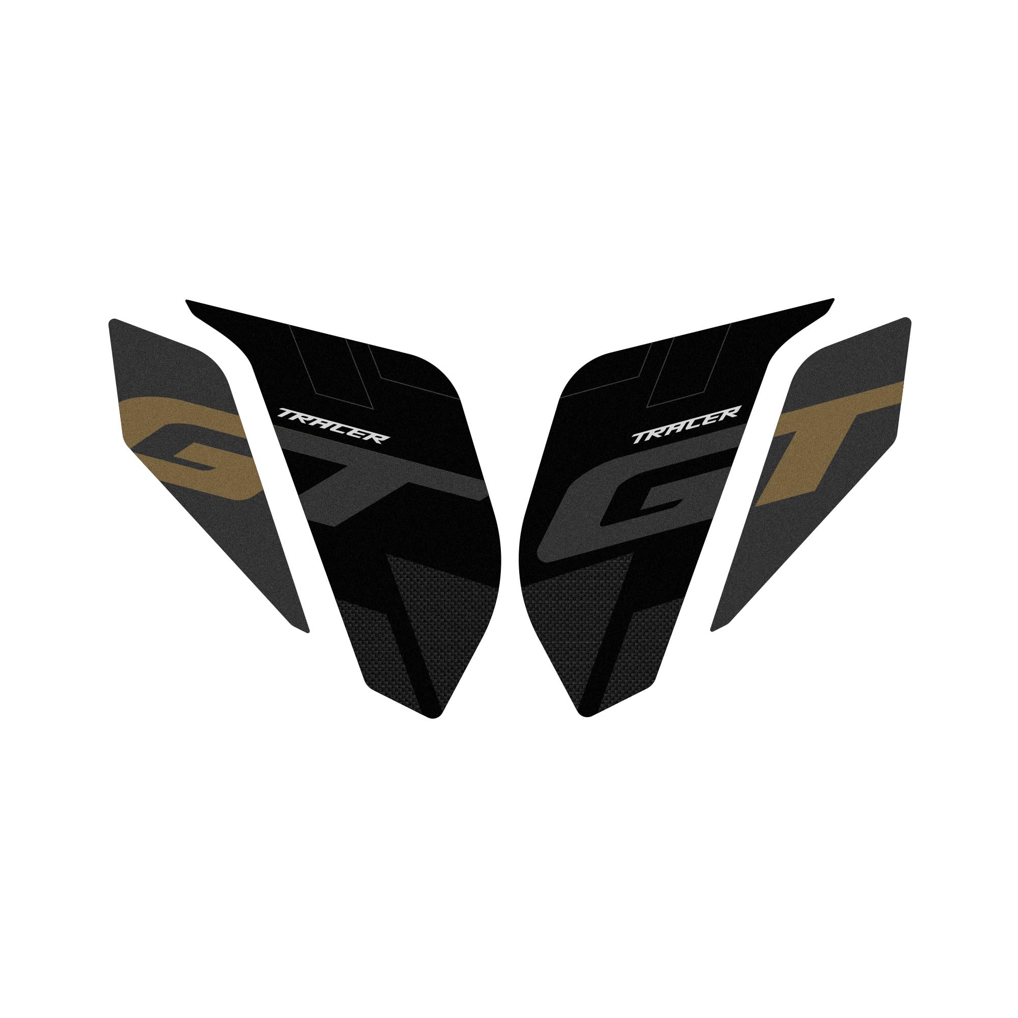 Az Graphishop naklejki na walizkę kompatybilne z Yamaha Tracer 7 GT 2025-2026 Ochrona przed uderzeniami i zadrapaniami, wyprodukowano we Włoszech VT-TRACER7-GT-25 (Tech Black)