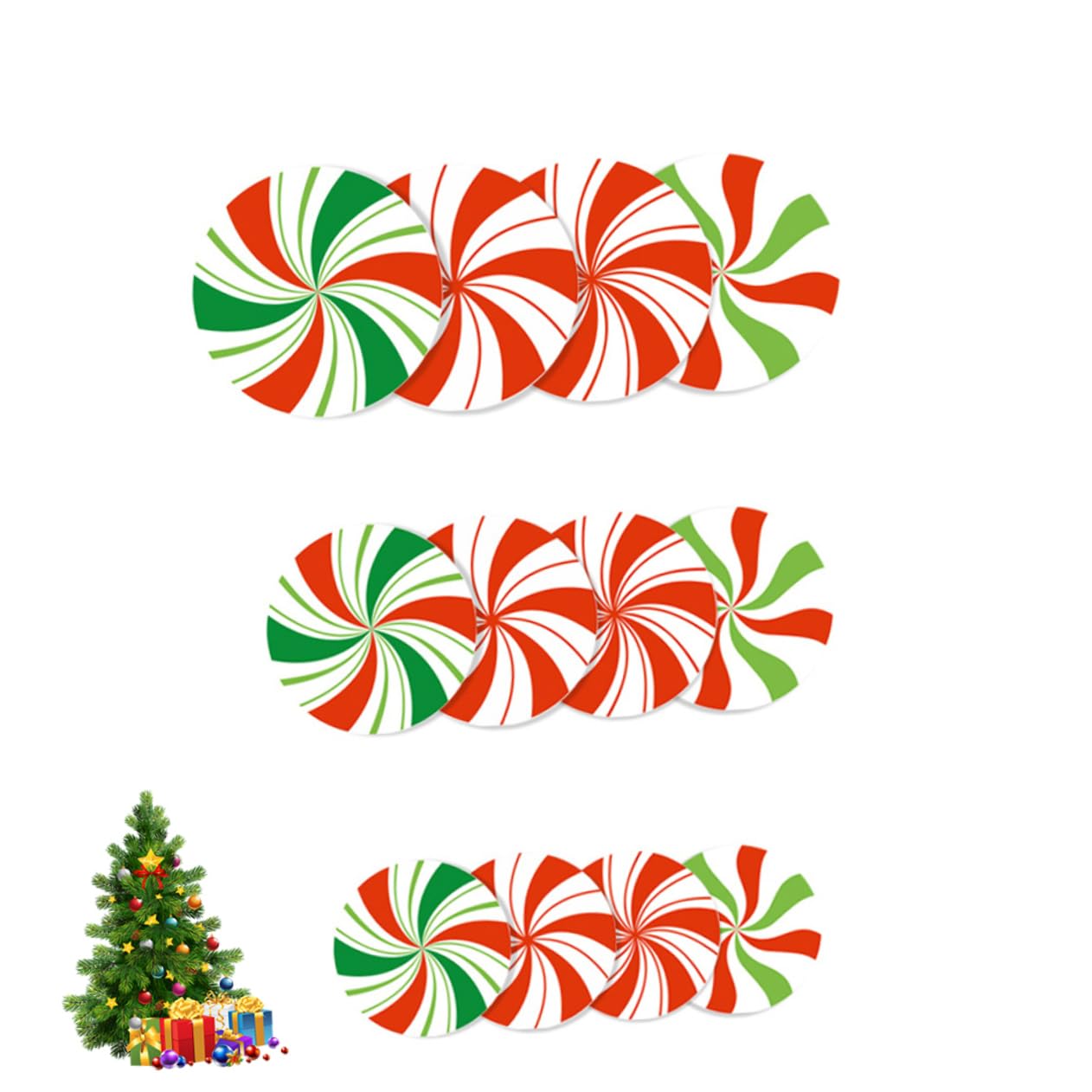 OSALADI 3 Juegos De Calcomanías De Pared Autoadhesivas Con Temática De Dulces Navideños Para Decoración Del Hogar 12 Unidades X 3