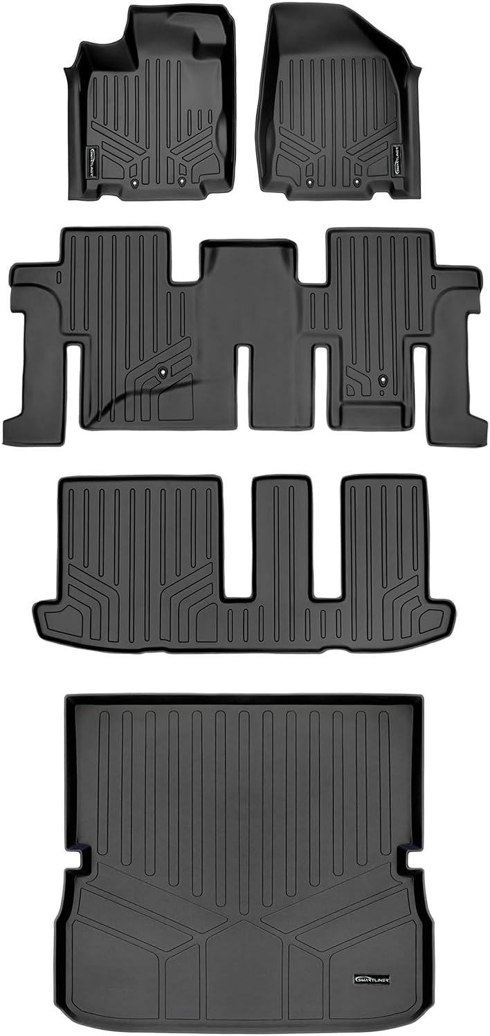 MAXLINER All Weather Custom Fit 3 Row & Cargo Liner Behind The 2nd Row Floor Mat Liner Set Compatible with 2013-2013 Infiniti JX35