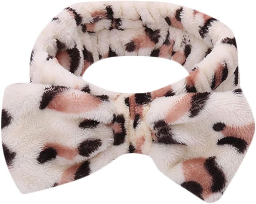 Afazfa Hair Band Women Facial Makeup Head Band Soft Coral Fleece Head Wraps for Shower Washing Face Mask