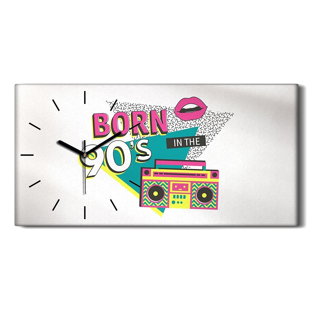 Horloge sur Toile Image Art Mural Moderne Ne Pas Tic Tac 60x30cm Salon