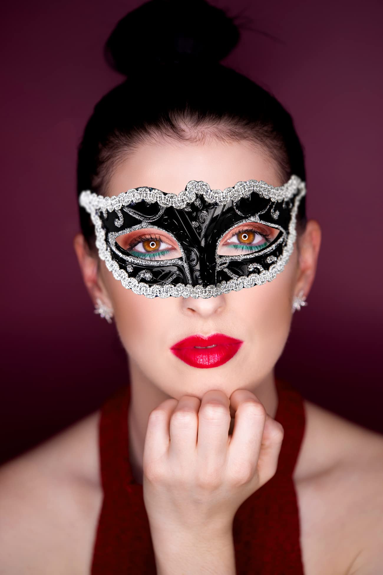 Shatchi Venetian Masquerade Lace Mask Carnival Eye Masks Halloween Ball Party Prom Carnival For Man Ladies Fancy Dress from B&Q