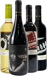 Kit 4 Vinhos Chilenos Pinot Noir Reserva Carmenere Cabernet e Branco Suave Cuentos del Fuego