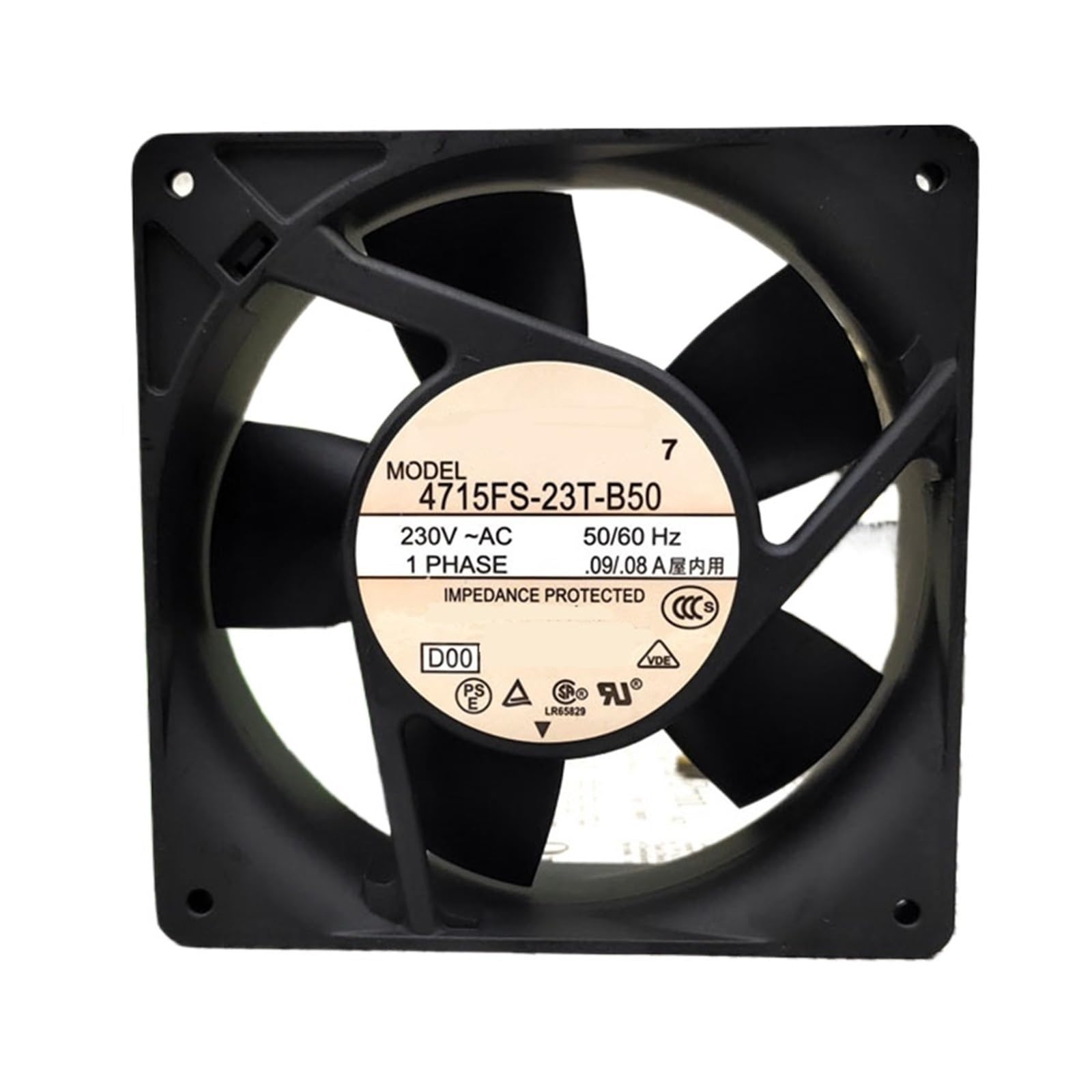 Ventilateur de refroidissement 12038 puissant avec moteur AC 230V 12cm