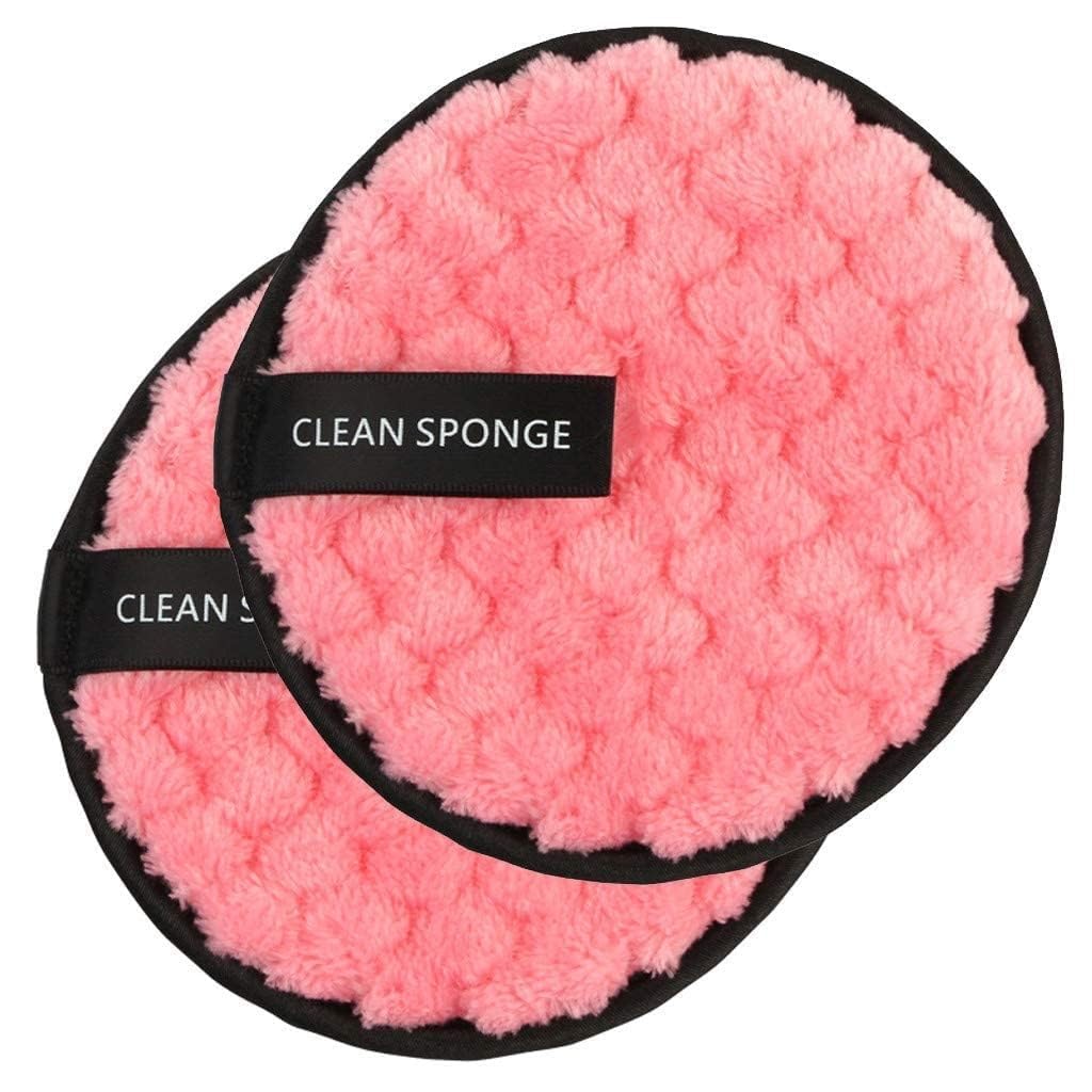 mksl Makeup Removal Facial Cleansing Pads - 2 Pcs Combo Sponge Puff Makeup Washing Pad Deep Cleansing & Exfoliating Double Layer Reusable Removal Wipes Sponge for Women-picture-37
