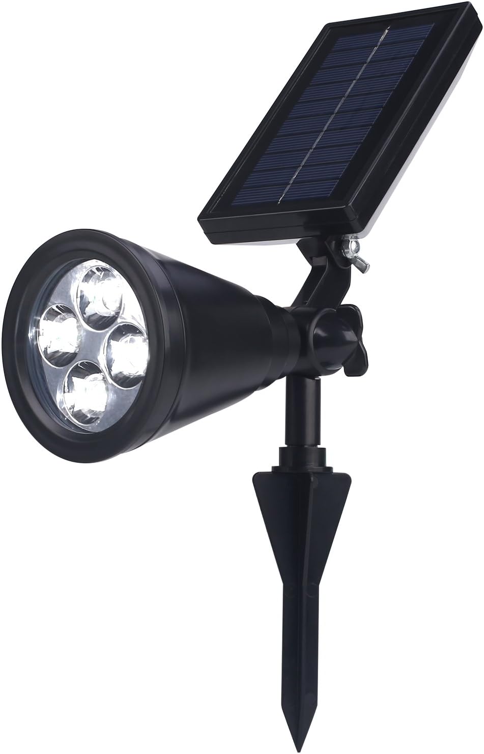 Mabor Solar Spotlights, 4 LED Outdoor Lanscape Light / Wall Light / In-ground Light, Waterproof & 180 Degree Adjustable, Dark Sensing Auto ON/OFF Security Light for Patio, Yard, Garden, Etc.(White)