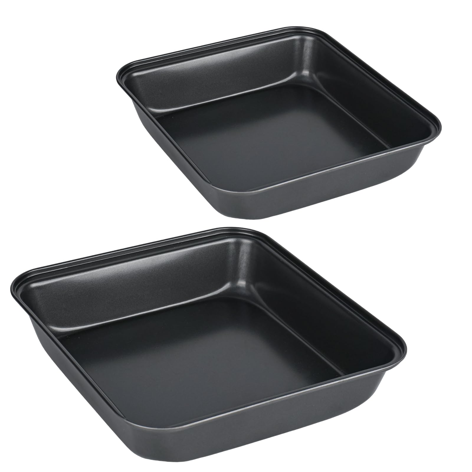 Lot de 2 plats à gratin carrés, carrés, en acier inoxydable, avec revêtement antiadhésif, peuvent également être utilisés comme plat à lasagnes, rôtissoire ou plaque à gâteau, facile à nettoyer