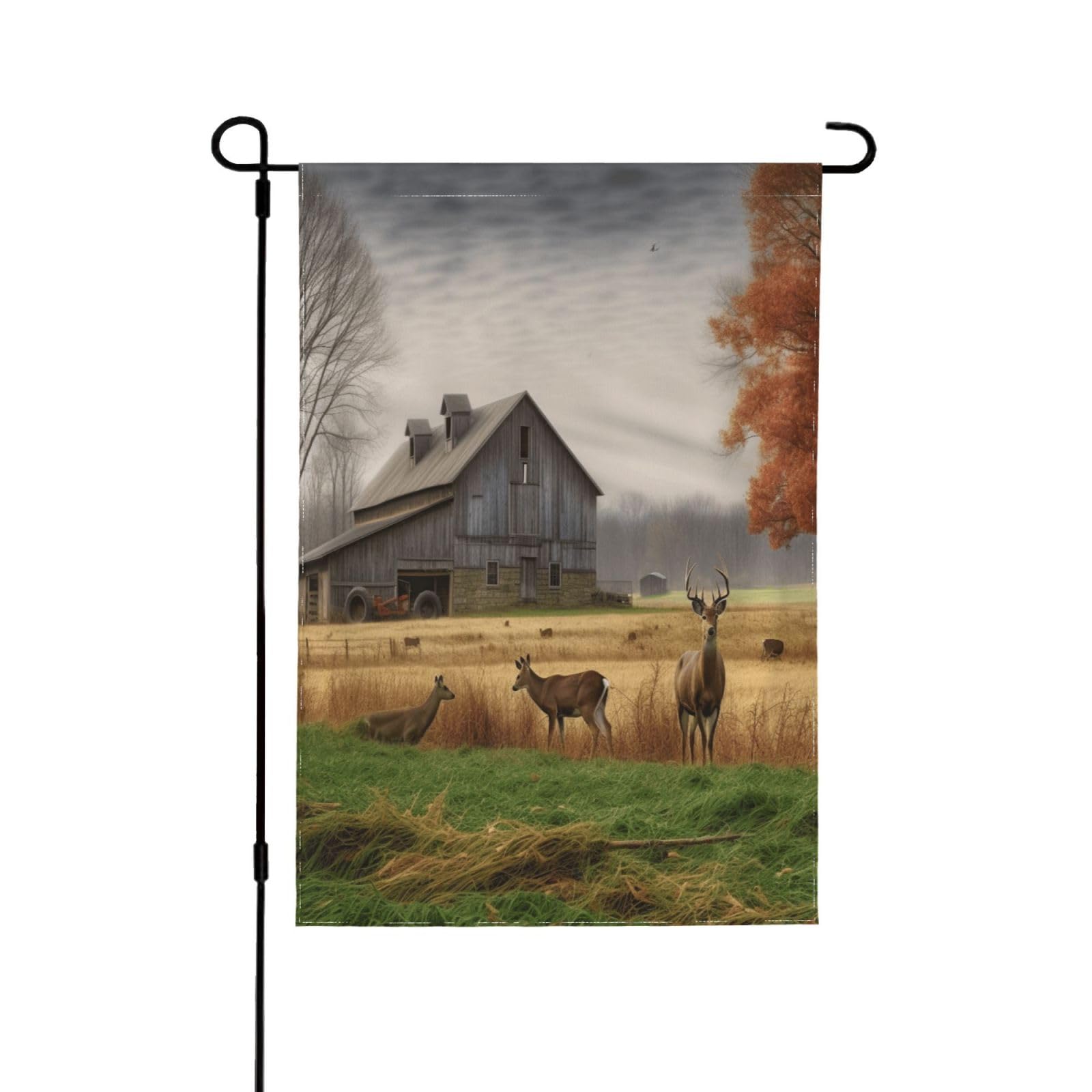 Drapeau de jardin extérieur double face motif cerf grand format