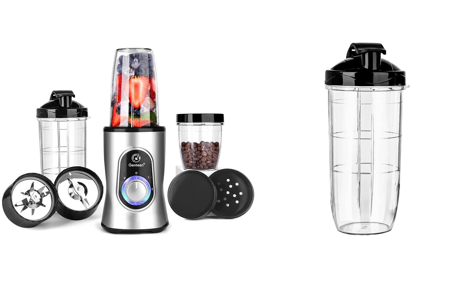 Personal Bullet Blender for Shakes and Smoothies, Genteen 650W Smoothie Blender & Single Serve Blender for Protein Shakes...