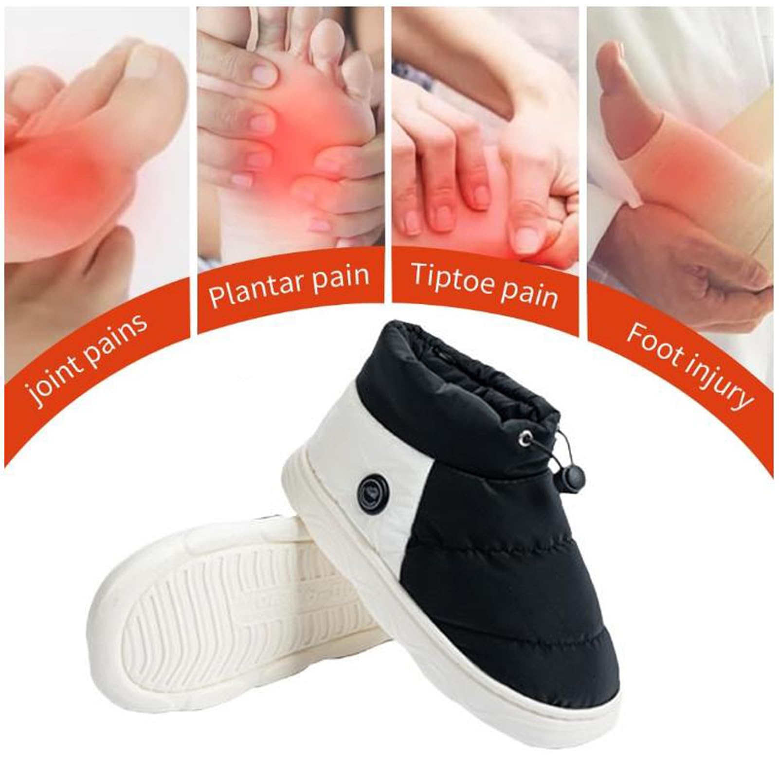 Zapatillas Calefactables USB, Calentador De Pies con Batería De 5 V Y 4000 Mah, Zapatillas Eléctricas con 3 Nivel Zapatos Calefactados para Mantener Los para Mujer Hombre