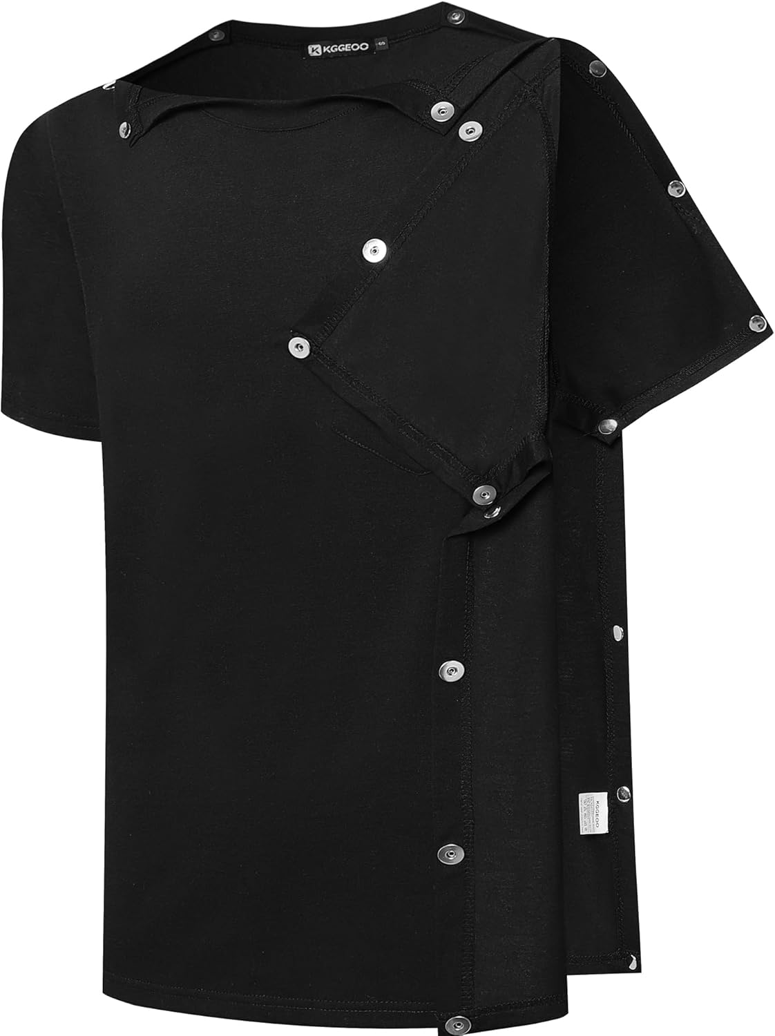 Magnetic Button Post Shoulder Surgery Recovery Shirt Tear Away Short Sleeve Rotator Full Side Adaptive Chemo Clothing - Image 4