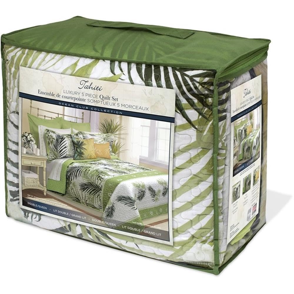 Safdie & Co. 5-piece Microfiber Double Queen Quilt Set in