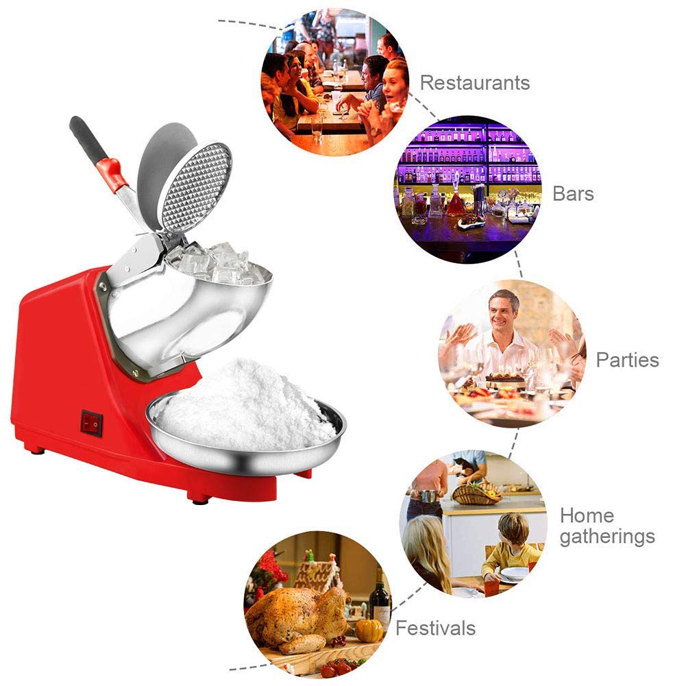 Macchina elettrica per Rasoio per Ghiaccio Macchina per Cono di Neve per Ghiaccio per Uso Commerciale Domestico 187 libbre Nuova Lama in Acciaio Inossidabile da 300 W (Colori Casuali)