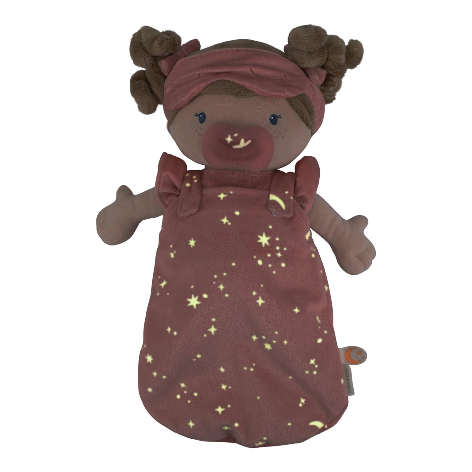 Little Dutch Muñeca de tela rosa – Juego de muñecas – con chupete magnético – Incluye saco de dormir y antifaz para dormir – para niñas a partir de 12 meses