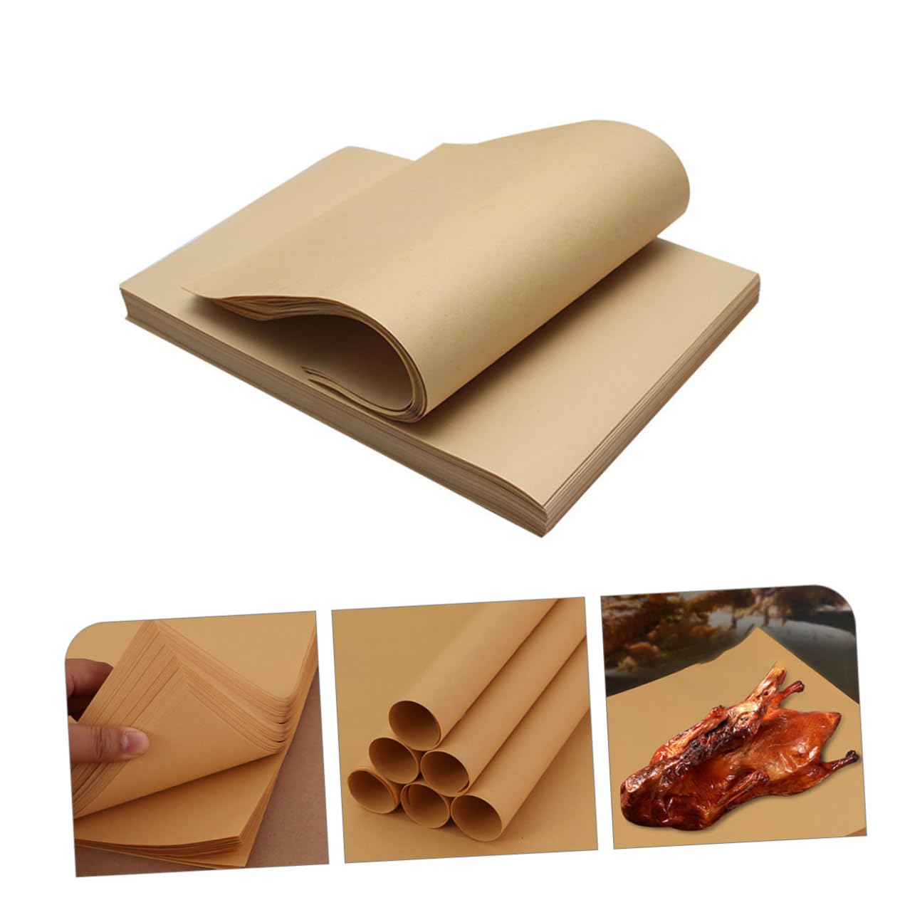 COLLBATH Hojas de Papel Encerado Resistente Grasa y Contacto Directo Comida para Envolver Alimentos 300 Adecuado para Envolver Papas Fritas y Quesos