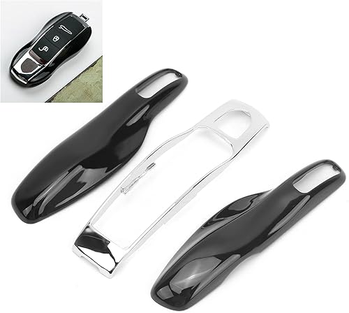 Miniatura 6 de Carcasa de repuesto para llavero de entrada sin llave, funda protectora de repuesto para modelos 92A 2011-up (negro + plateado)