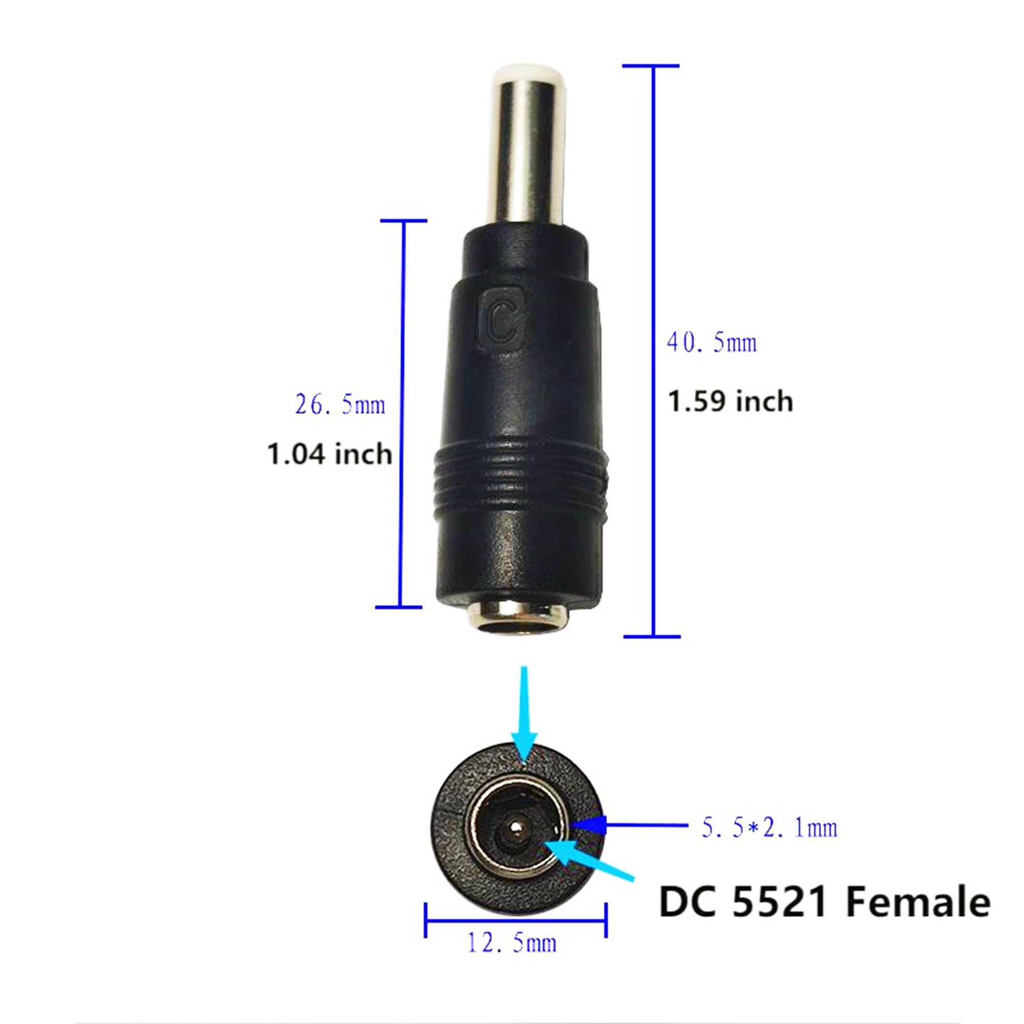 SHANFEILU DC 5,5 mm x 2,1 mm maschi a femmina Cavo di alimentazione LED DC 5521 con filo di estensione con pulsante on/off per telecamere di sicurezza a LED 20 cm/7,87 pollici
