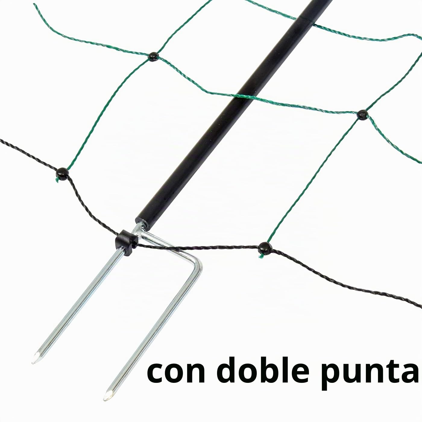 VOSS.farming Malla para ovejas Premium farmNET+, 50m, 90cm, Valla eléctrica con 20 Postes, Doble Punta, Verde, cercado para Perros, Adapta como Agility