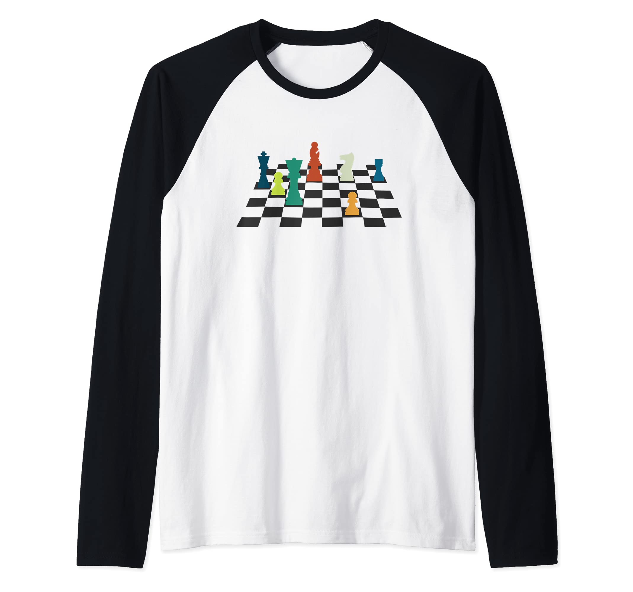 Checkmate Chess Grandmaster Knight Rook King Chess Player Raglan Baseball Tee
