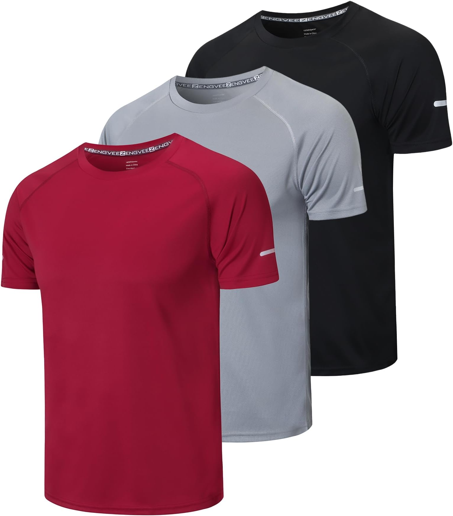 1/3 Pack Mens T-Shirts Quick Dry Short Sleeve Tops Adult Moisture Wicking Active Athletic Running Work Shirts