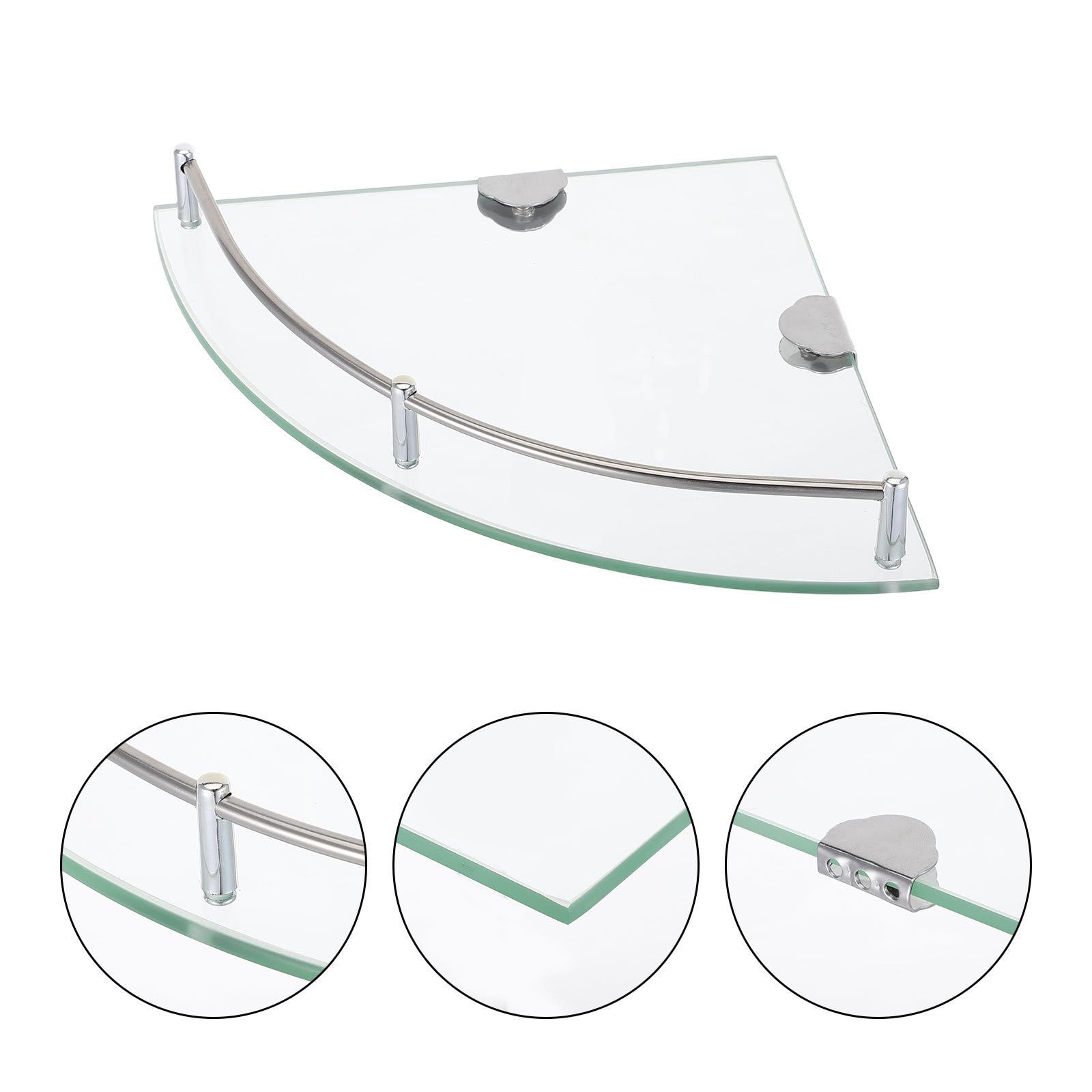 PRETYZOOM 2 Piezas De Estantes Para Artículos De Tocador, Jabonera, Estante De Pared De Acero Inoxidable, Riel Para Champú Y Gel De Baño Con Cepillo De Baño, Organizador Triangular De