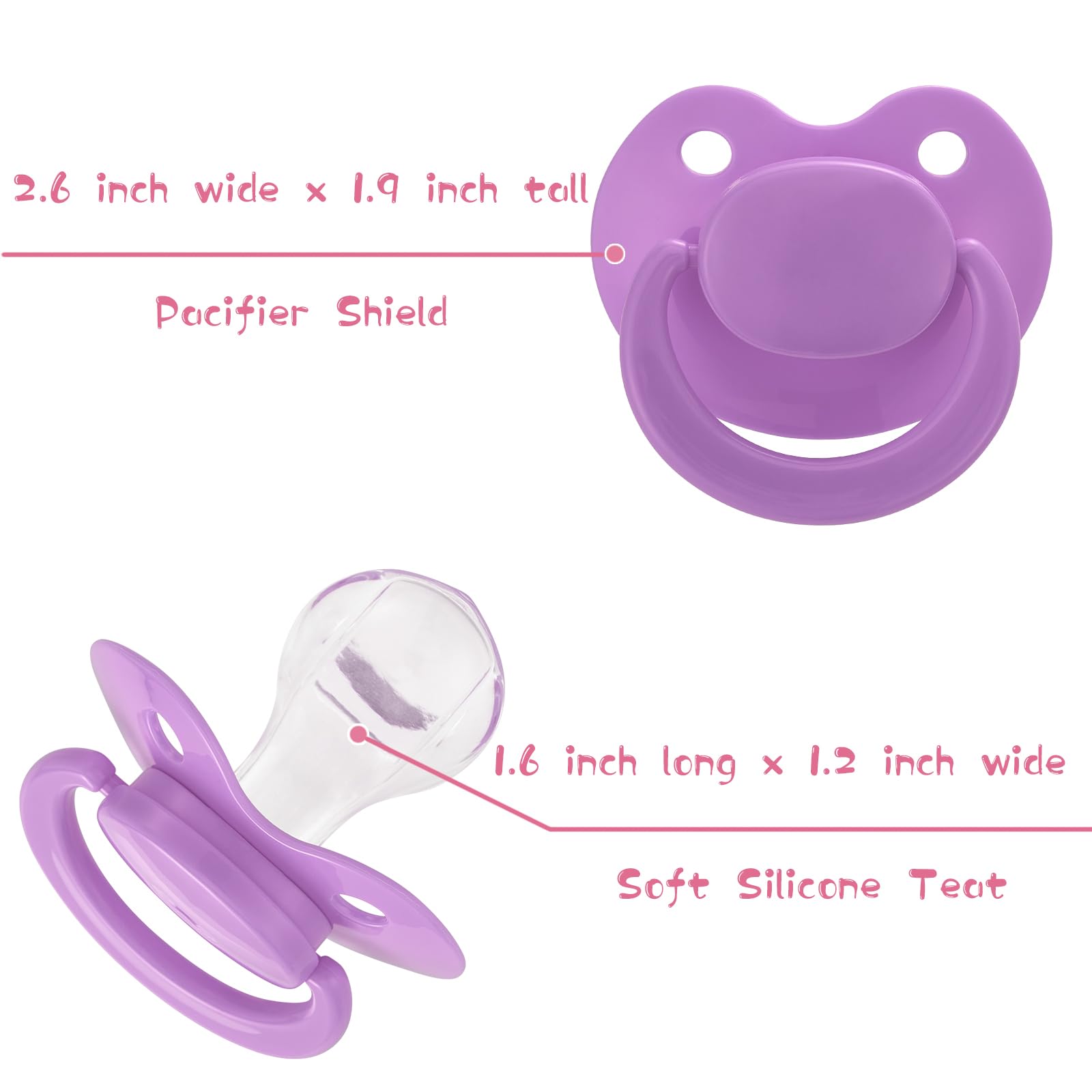 Somniumnight Adult Sized Pacifier Bigshield : Replacement Silicone Dummy Big Teat for Anxiety Release - Image 2