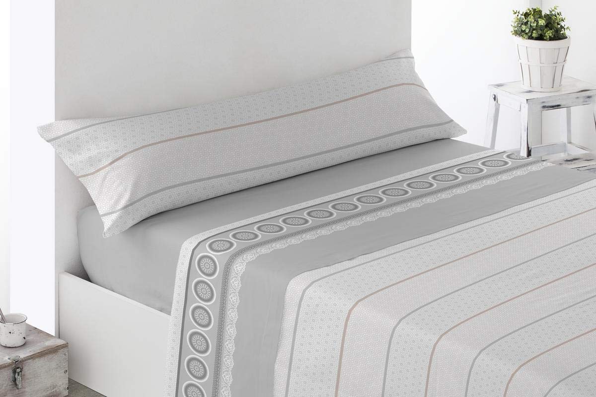 BENEDETTAHOME Juego de sábanas Estampadas coralina Invierno, 100% poliéster, con Tacto Suave y Agradable. Modelo Herrera, Gris. Juego de 3 Piezas para Cama de 90.