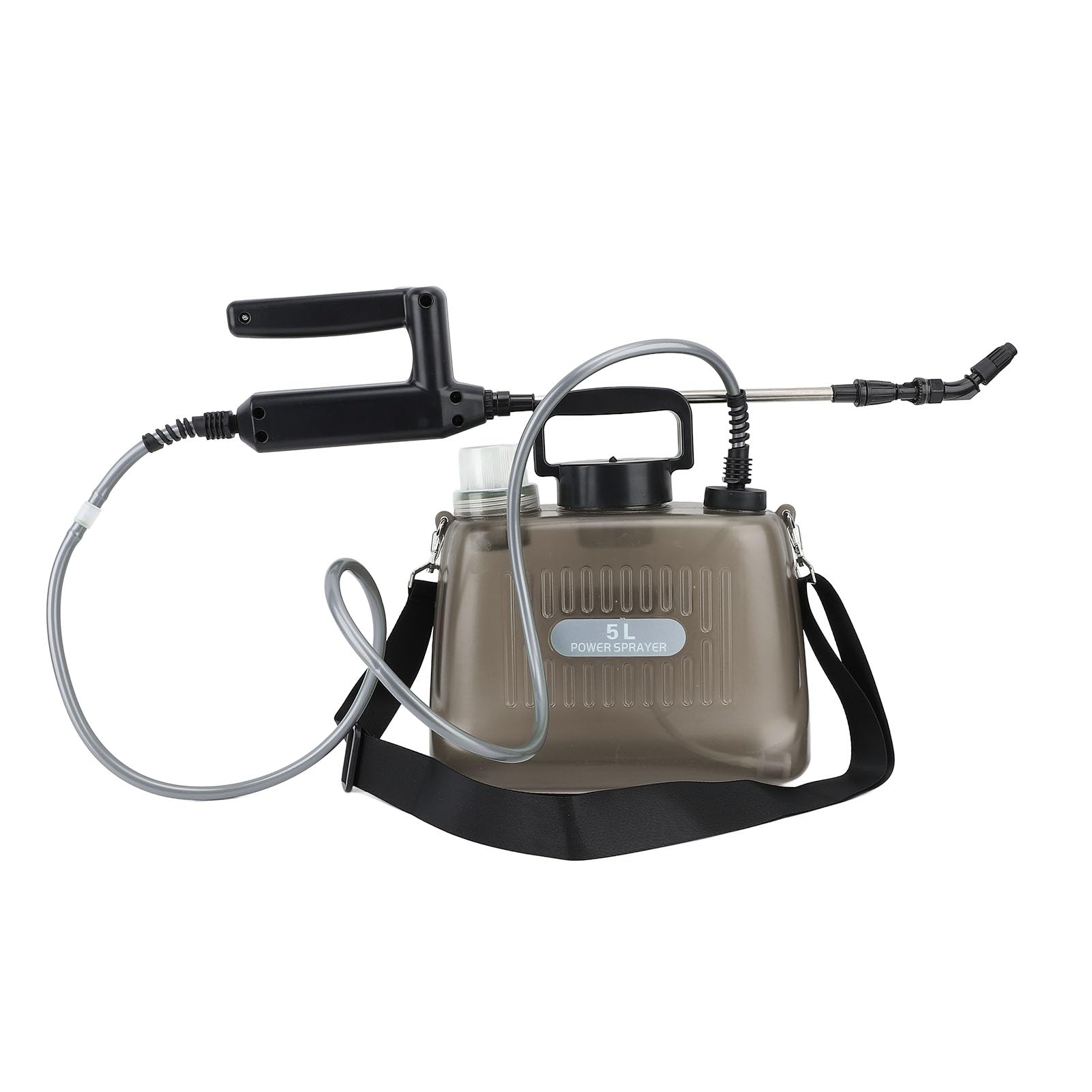 HEEPDD Pulverizador de Jardín Portátil para Control de Malezas, Lavado de Autos, Limpieza de Patios, Operación Automática, 4 Boquillas para Propietarios de Viviendas, Jardineros, Pulverizador (Grey)
