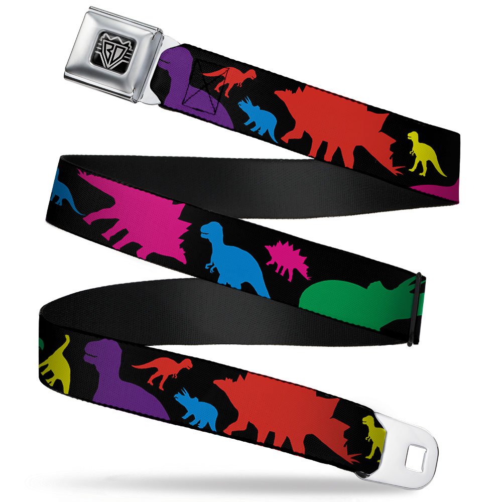 Cinturón de seguridad de dinosaurio multicolor de 1 pulgada para vaqueros 8