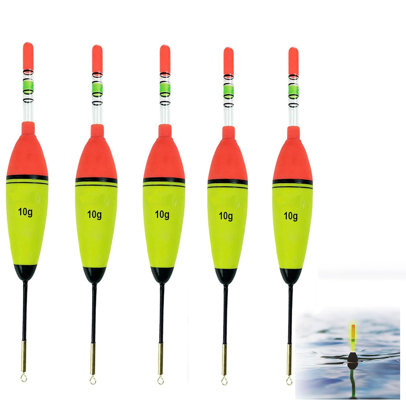 JINGLOUA 5 Pcs 10g EVA Foam Fishing Floats,Slip Bobbers,for Pike Perch Carp Bass,Luminous Night Fishing Bobbers with Glow Sticks