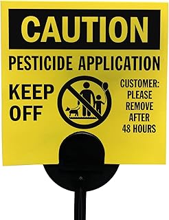 SmartSign (20-Pack) Caution Pesticide Application Keep Off Yard Sign with Stake, 16 mil HDPE Plas...