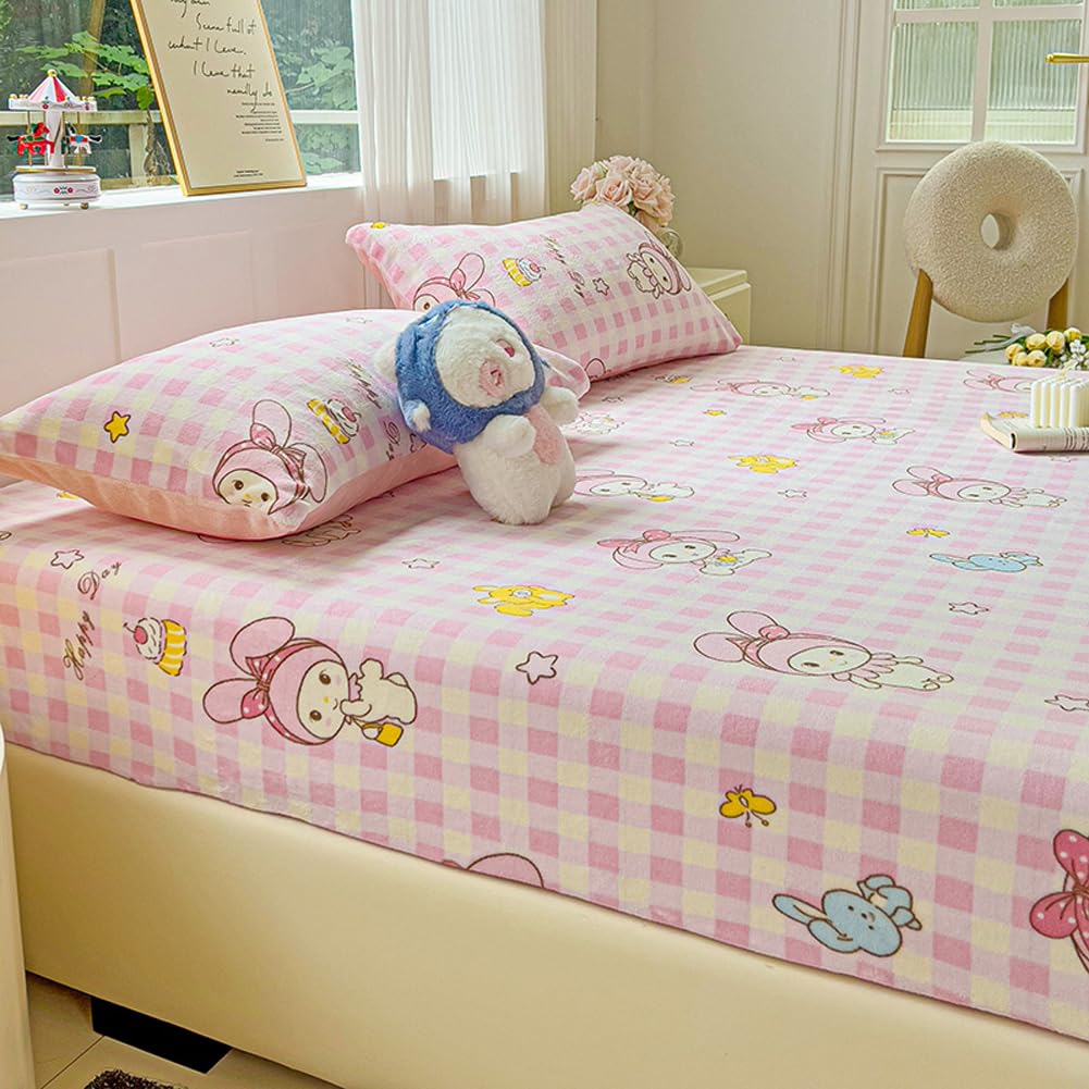 2 Pack Super Soft Plush Fleece Pillow Shams for Little Princess Girls 19x29inches (Pink)