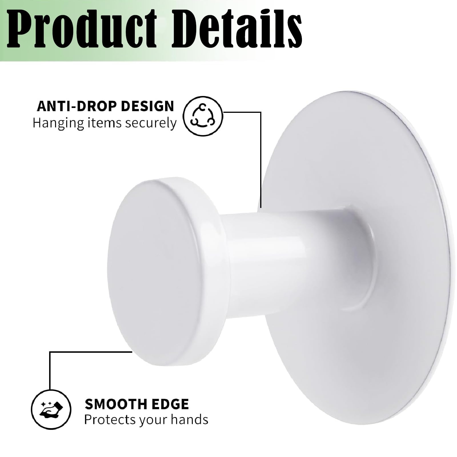 GETFACAI 2 PCS Suction Cup Hooks, Suction Hooks, Bathroom Hooks Suction, Suction Hooks for Hanging Suction Cups with Hooks - Image 3