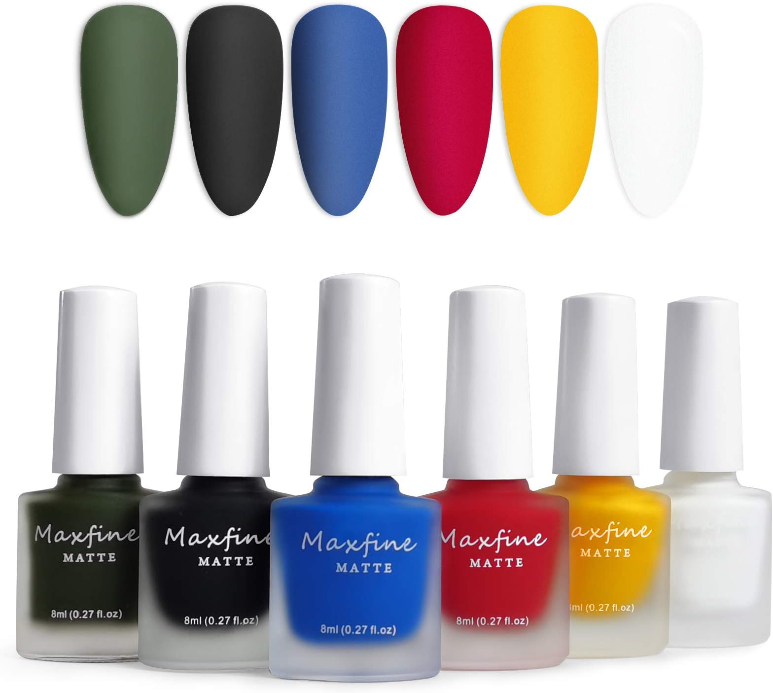 6 Colors Matte Nail Polish Set, Mist Effect Matte Finish Velvet Gel Nail Polish Kit, Long Lasting Waterproof Velvet Nail Polish Nail Art 8 ml/Bottle -#D