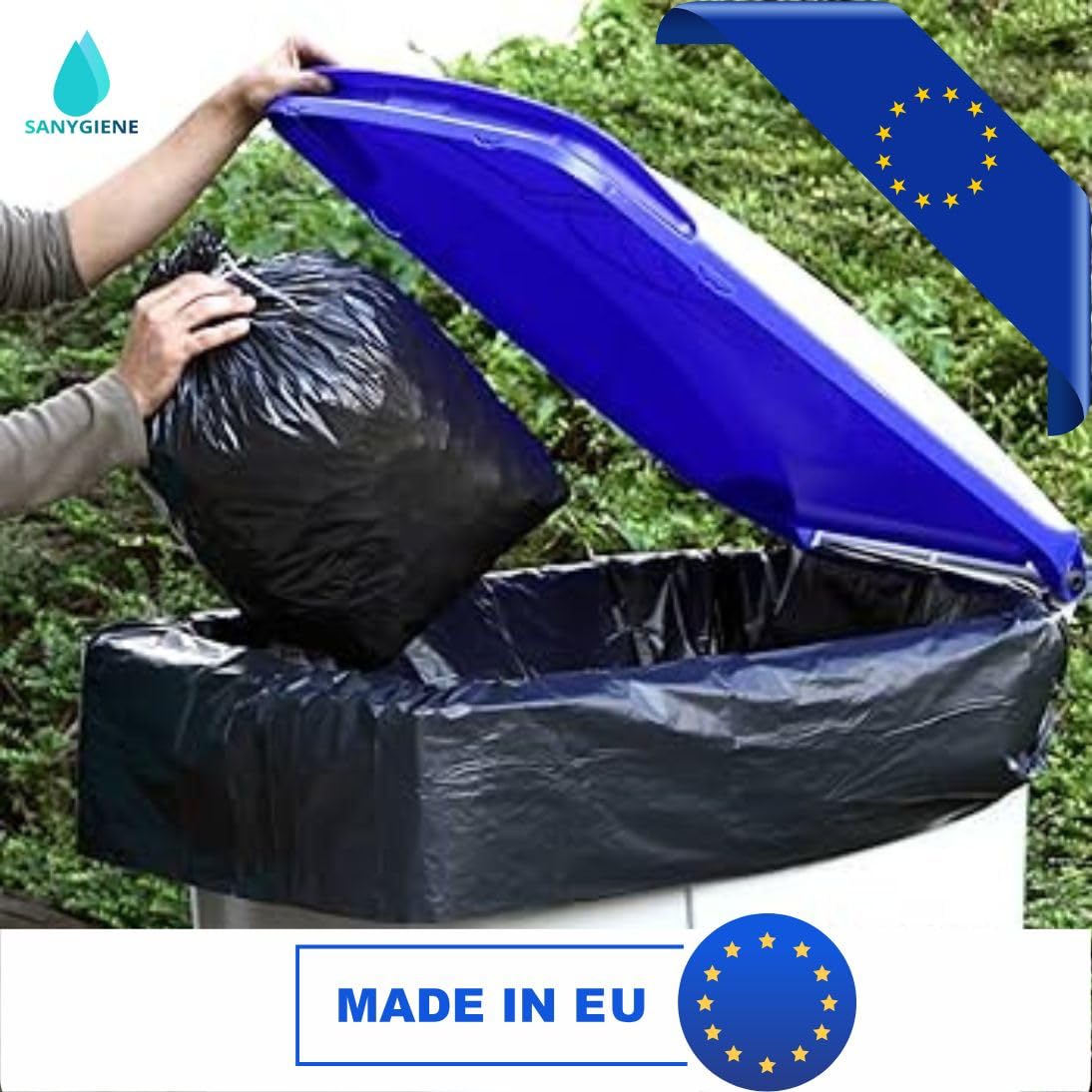 Sacchi Spazzatura Lacciosac L 80 X H 120 Cm 130 L Giallo 10 Pezzi - Foto 10