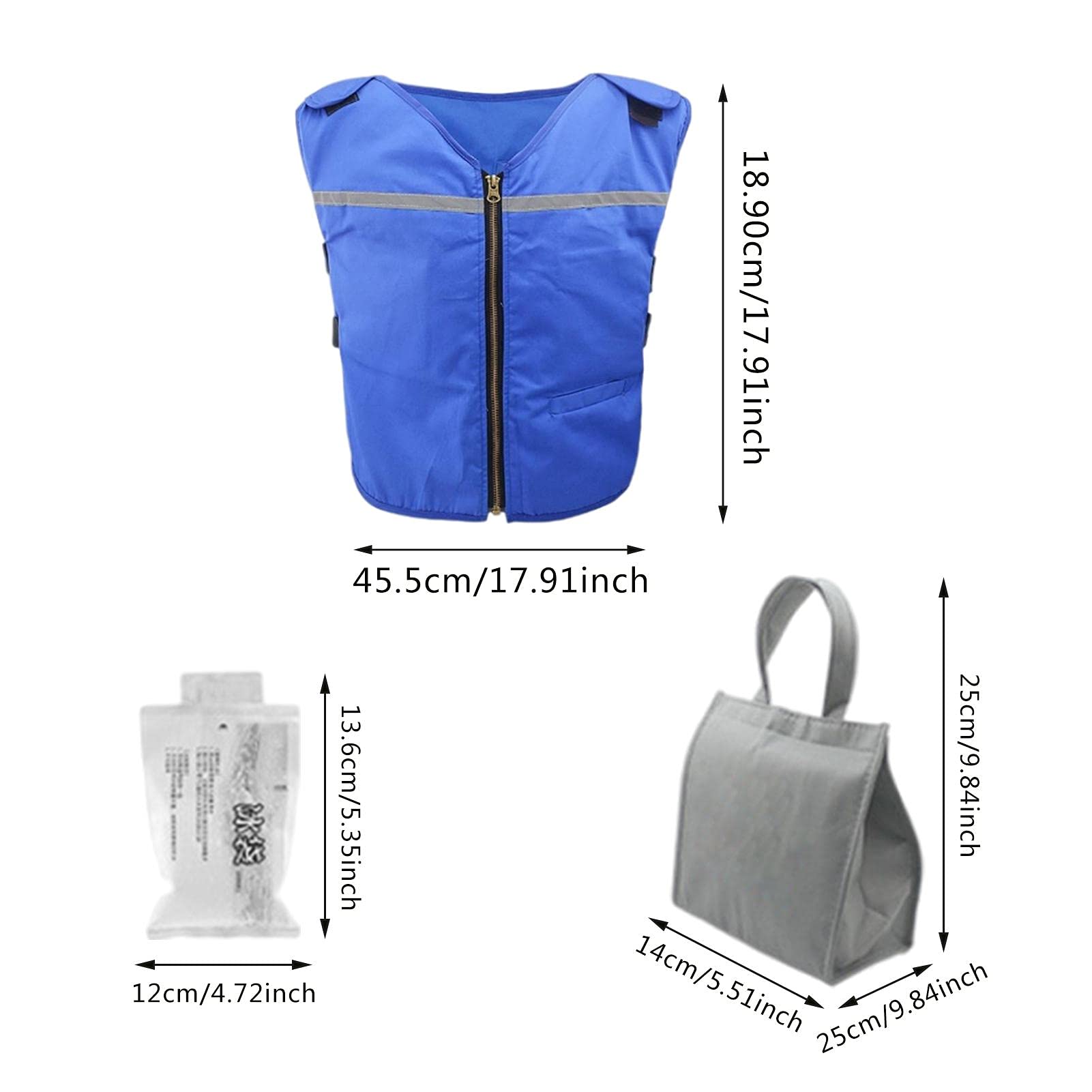 Kühlweste mit Kühlakkus, Sommer-Eisweste zur Wärmeentlastung, kühles EIS-Shirt for Outdoor-Sportarten, persönliche kühlende Kälteweste for Teenager, Männer und Frauen/399