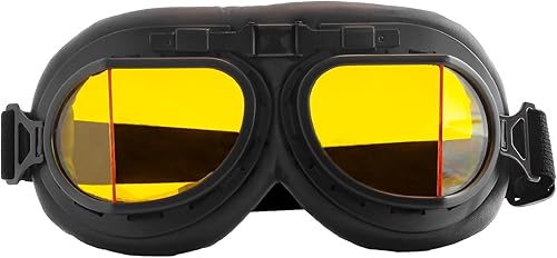 CRG Sports Gafas de motocicleta estilo aviador, piloto, crucero, scooter, gafas de motocross para hombre, mujer, adulto